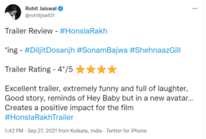 honsla rakh trailer review